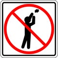 Throwing trash prohibited vector sign