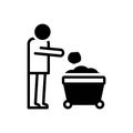 Black solid icon for Throws, hurl and trash Royalty Free Stock Photo