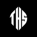 THS circle letter logo design with circle and ellipse shape. THS ellipse letters with typographic style. The three initials form a Royalty Free Stock Photo