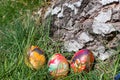 Thtee colorful easter eggs Royalty Free Stock Photo