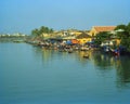 The Thu Bon river market, Hoi An, Quang Nam Province, Vietnam Royalty Free Stock Photo
