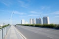 Thu Thiem bridge road in the morning Royalty Free Stock Photo