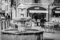 Stone fountain in Thuir (FRance) Royalty Free Stock Photo