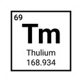 Thulium chemistry element periodic table icon sign.