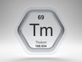 Thulium symbol hexagon frame Royalty Free Stock Photo