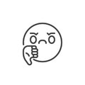 Thumb down emoji line icon