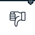 Thumb down icon collection in glyph style Royalty Free Stock Photo