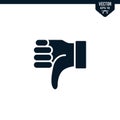 Thumb down icon collection in glyph style Royalty Free Stock Photo