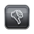 thumb down icon glossy grey.