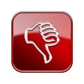 thumb down icon glossy red.