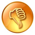 thumb down icon yellow