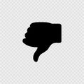 Thumb down sign. Gray background.Vector illustration. Royalty Free Stock Photo