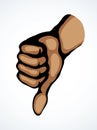 Thumb down sign. Vector drawing Royalty Free Stock Photo