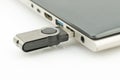 Thumb Drive on white background Royalty Free Stock Photo