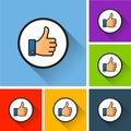 Thumb icons with long shadow