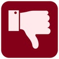 Thumb Negative Raster Icon Flat Illustration