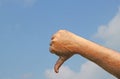 Thumb pointing down. Fail sign. Royalty Free Stock Photo