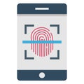 Thumb scan, finger print Color Vector icon which can easily modify or edit Royalty Free Stock Photo