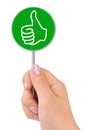 Thumb sign in hand Royalty Free Stock Photo