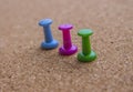 Thumb tacks on Cork Royalty Free Stock Photo