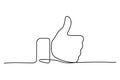 Thumb up black line icon for clients good review, hand gesture