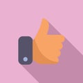 Thumb up brand icon flat vector. Social media Royalty Free Stock Photo
