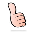 Thumb up cartoon style Royalty Free Stock Photo