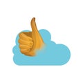 Thumb up and cloud computing design Royalty Free Stock Photo