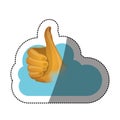 Thumb up and cloud computing design Royalty Free Stock Photo