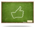 Thumb up concept on blackboard Royalty Free Stock Photo