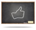 Thumb up concept on blackboard Royalty Free Stock Photo