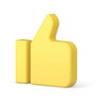Thumb up cool yellow positive solution success confirmation isometric 3d icon realistic vector
