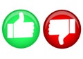 Thumb up and thumb down button icon