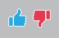 Thumb Up and Thumb Down icon. Like and dislike icon isolated on gray background. Vector illustration Royalty Free Stock Photo