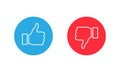 Thumb up and thumb down icon. Like and Dislike. Vector illustration EPS 10 Royalty Free Stock Photo