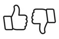 Thumb up and thumb down icon. Up and down line index finger sign - vector Royalty Free Stock Photo