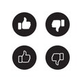 Thumb Up Down Icon Vector. Like and Dislike Button Sign Symbol Royalty Free Stock Photo