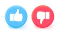 Thumb up and down icon. Vector like and unlike button for website and mobile app Royalty Free Stock Photo