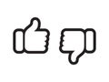 Thumb up down vector like and unlike line icons Royalty Free Stock Photo
