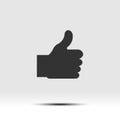 Thumb Up Flat Icon with Shadow