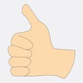 Thumb up gesture as symbol of approval close up