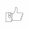 Thumb up gesture icon, outline style