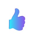 Thumb Up Hand Finger Gesture Isolated Icon Vector