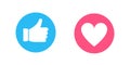 Thumb up and heart icon. Social media concept . Like , vector illustration Royalty Free Stock Photo