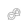 Thumb up and heart icon. Vector like and love icon. Ready like and love button for website and mobile app. EPS 10 Royalty Free Stock Photo