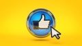 Thumb up, i like it glossy icon. 3d