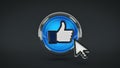 Thumb up, i like it glossy icon. 3d