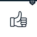 Thumb up icon collection in outlined or line art style