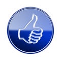 thumb up icon glossy blue.