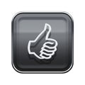 thumb up icon glossy grey.